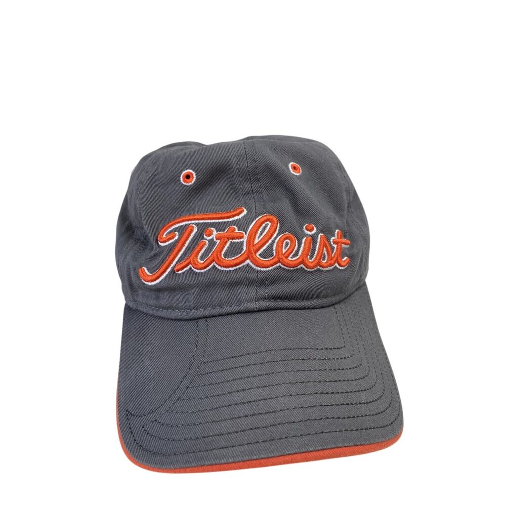 Titleist New Era Hat Golf Athleisure Cap Casual Adjustable Strap Orange & Gray